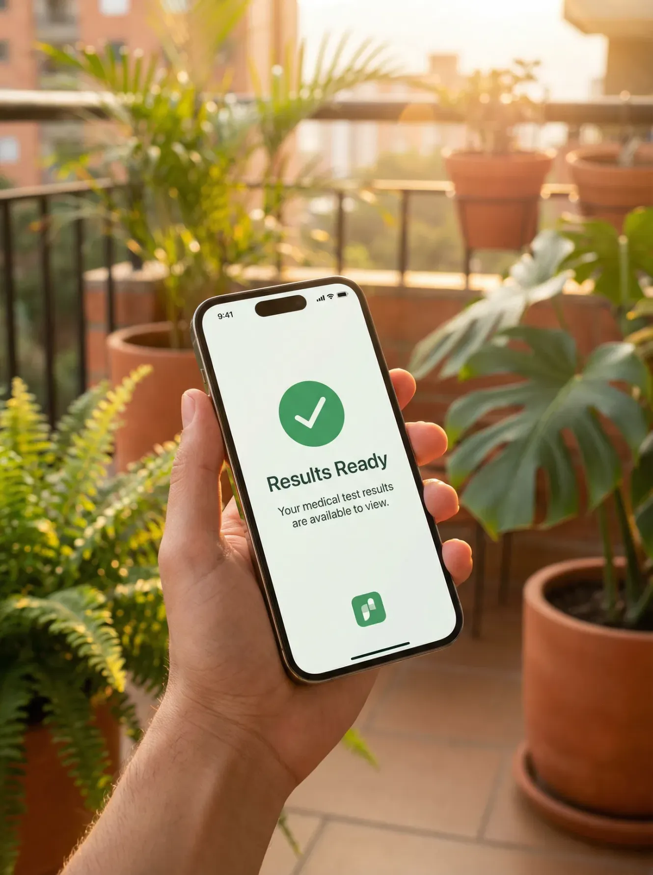 Receiving test results on phone